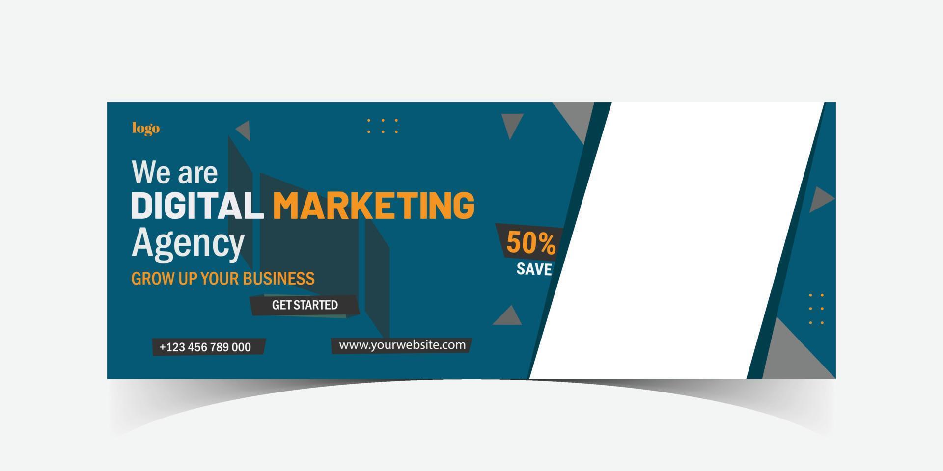 Digital Marketing, Seo expert social media banner, cover template vector