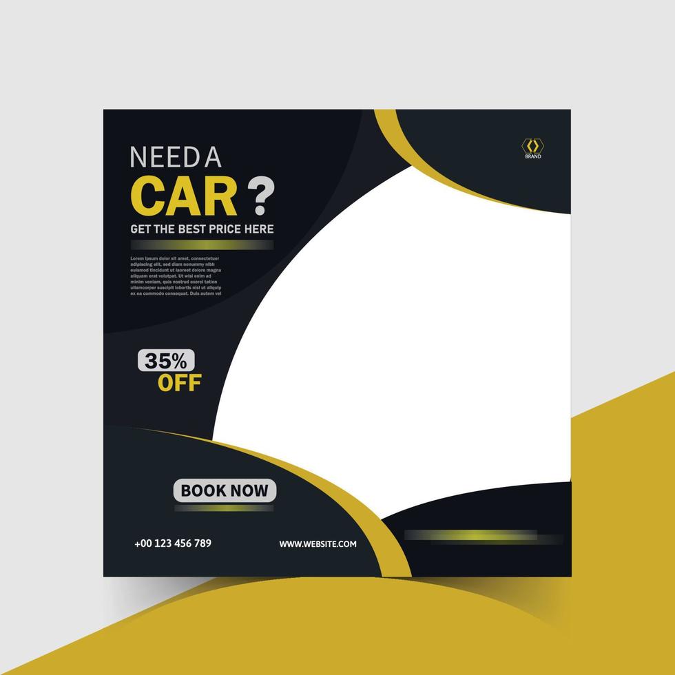 Rent car service social media post template vector