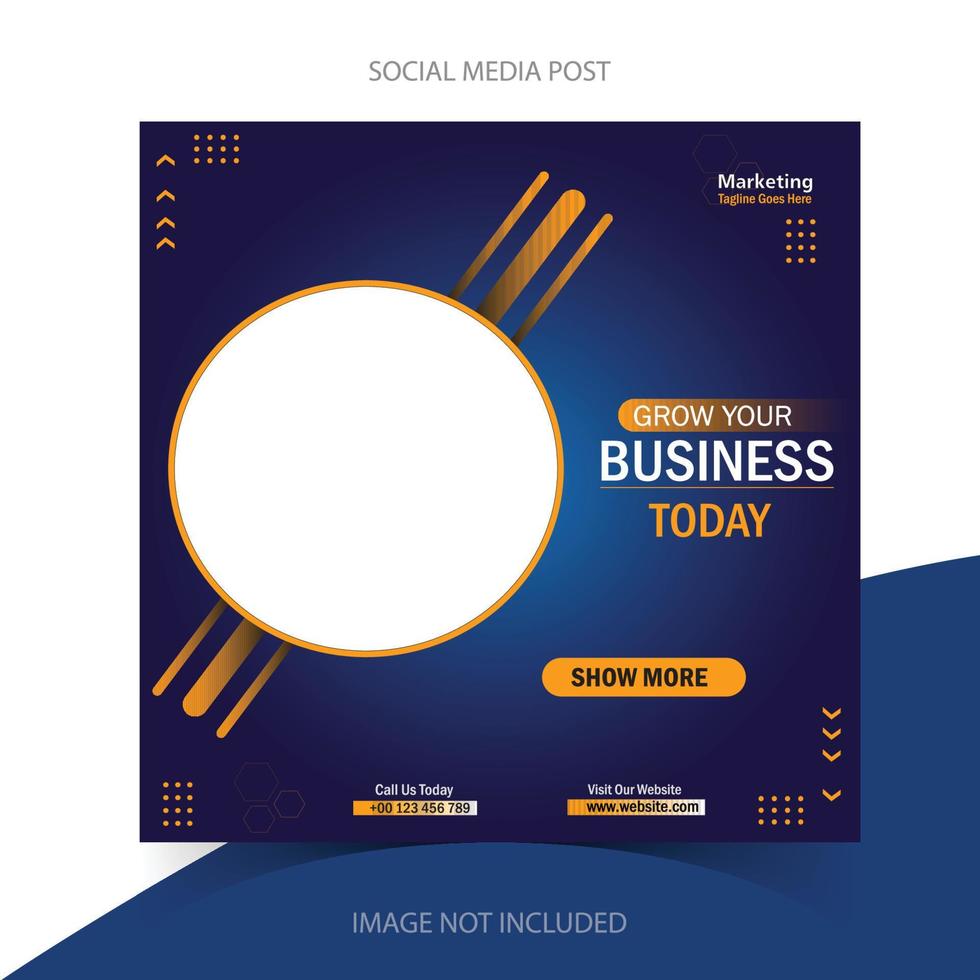 Digital Marketing, SEO expert, Grow your Business Social Media post design template vector