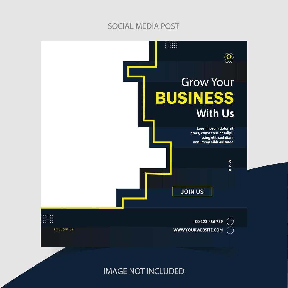 Digital Marketing, SEO expert, Grow your Business Social Media post design template vector