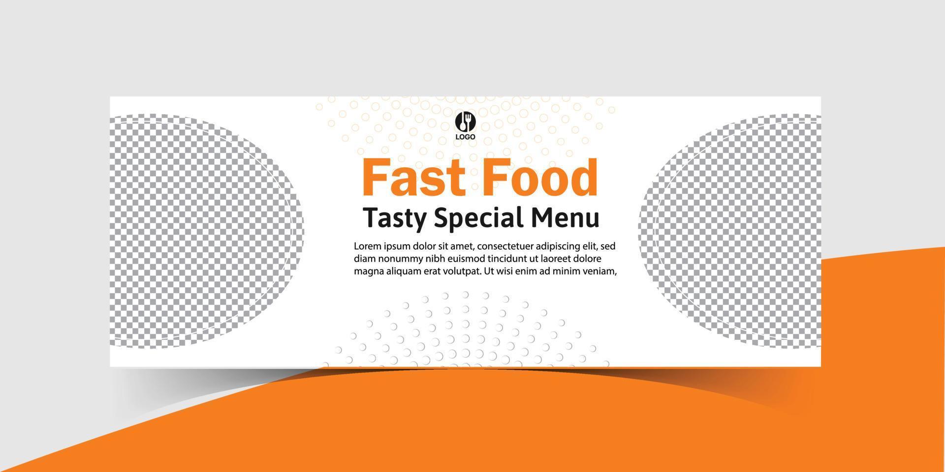 Fast Food Social Media Banner,Cover design template vector