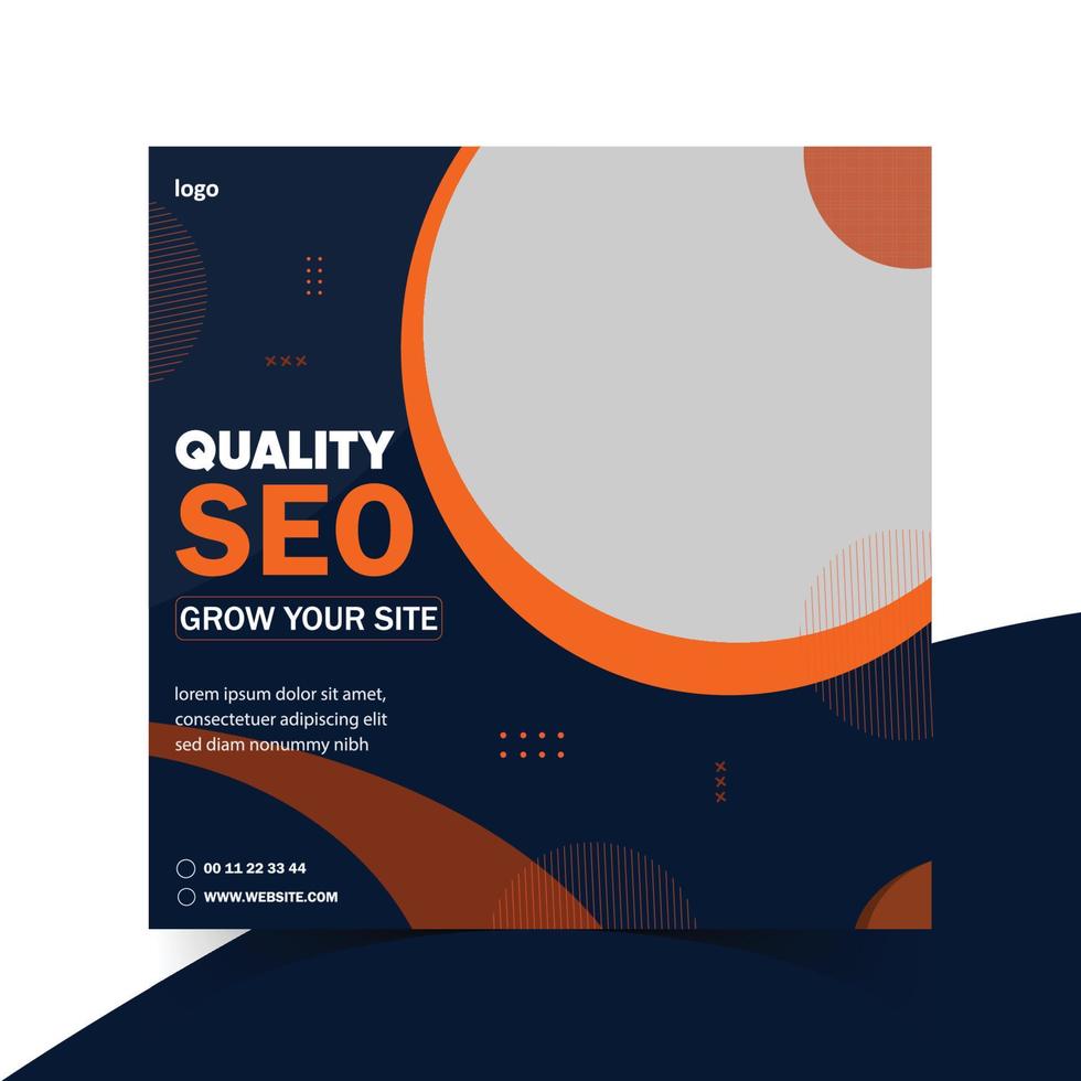 Digital Marketing, SEO expert, Grow your Business Social Media post design template vector