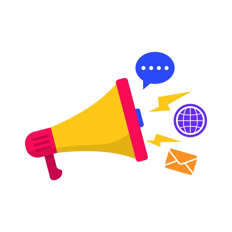 Megaphone vector illustration in flat design isolated on white background