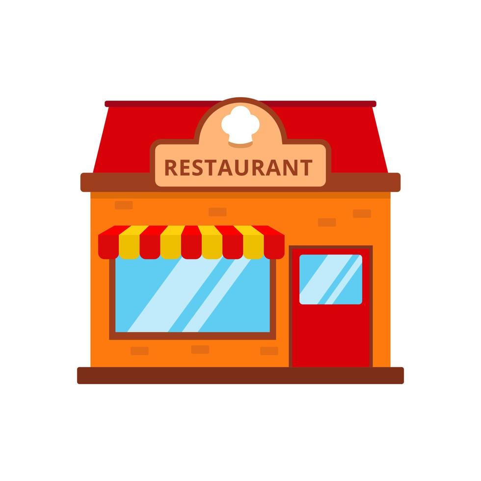 Restaurant building vector with flat style isolated on white background