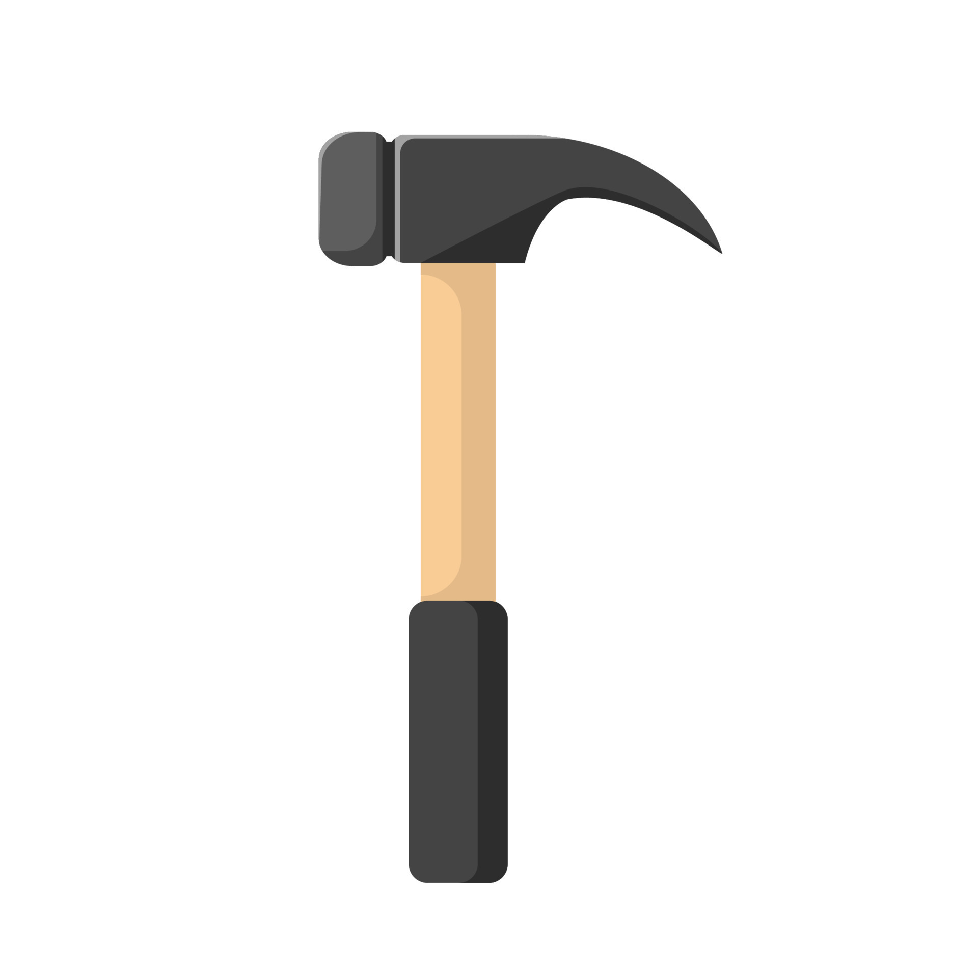 Claw hammer on white background, cartoon illustration of repair tool.  Vector Stock Vector