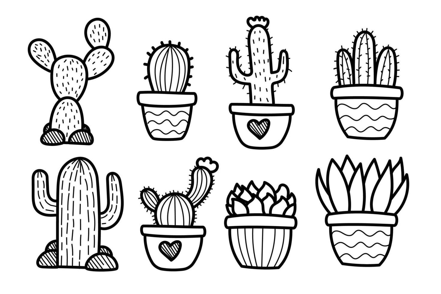 Cactus set vector design illustration isolated on white background 1844289  Vector Art at Vecteezy