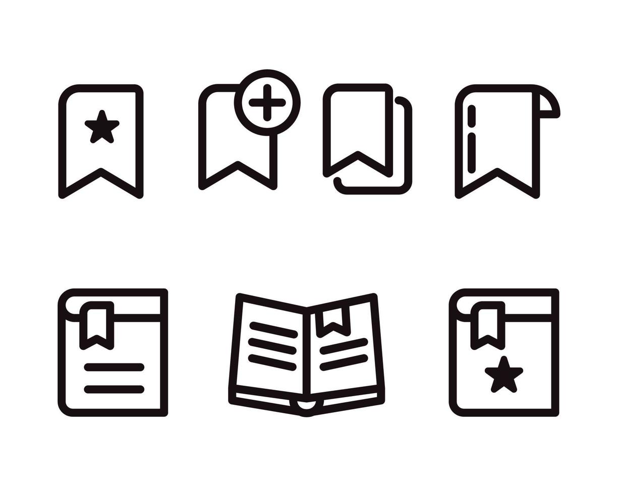 Set of bookmark icon in linear style vector