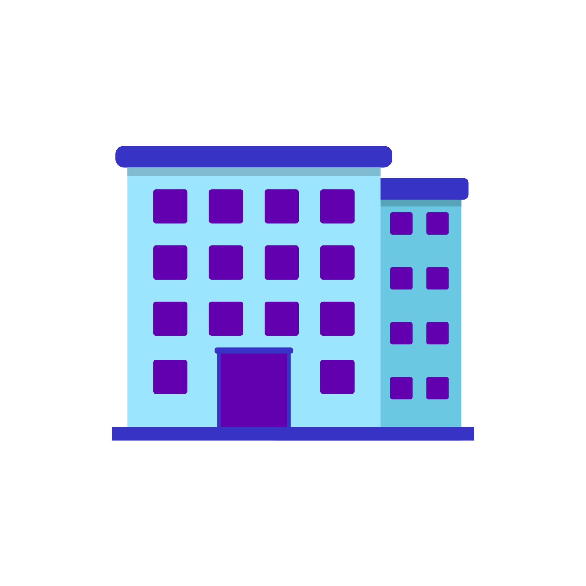 Office building icon in flat style and blue color 20398640 Vector Art
