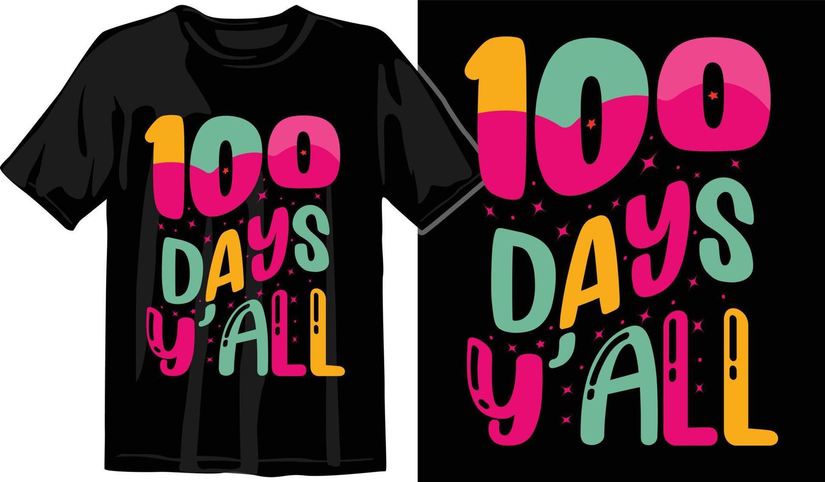 100 días de escuela, diseño de camiseta de cien días, camiseta de celebración de 100 días vector