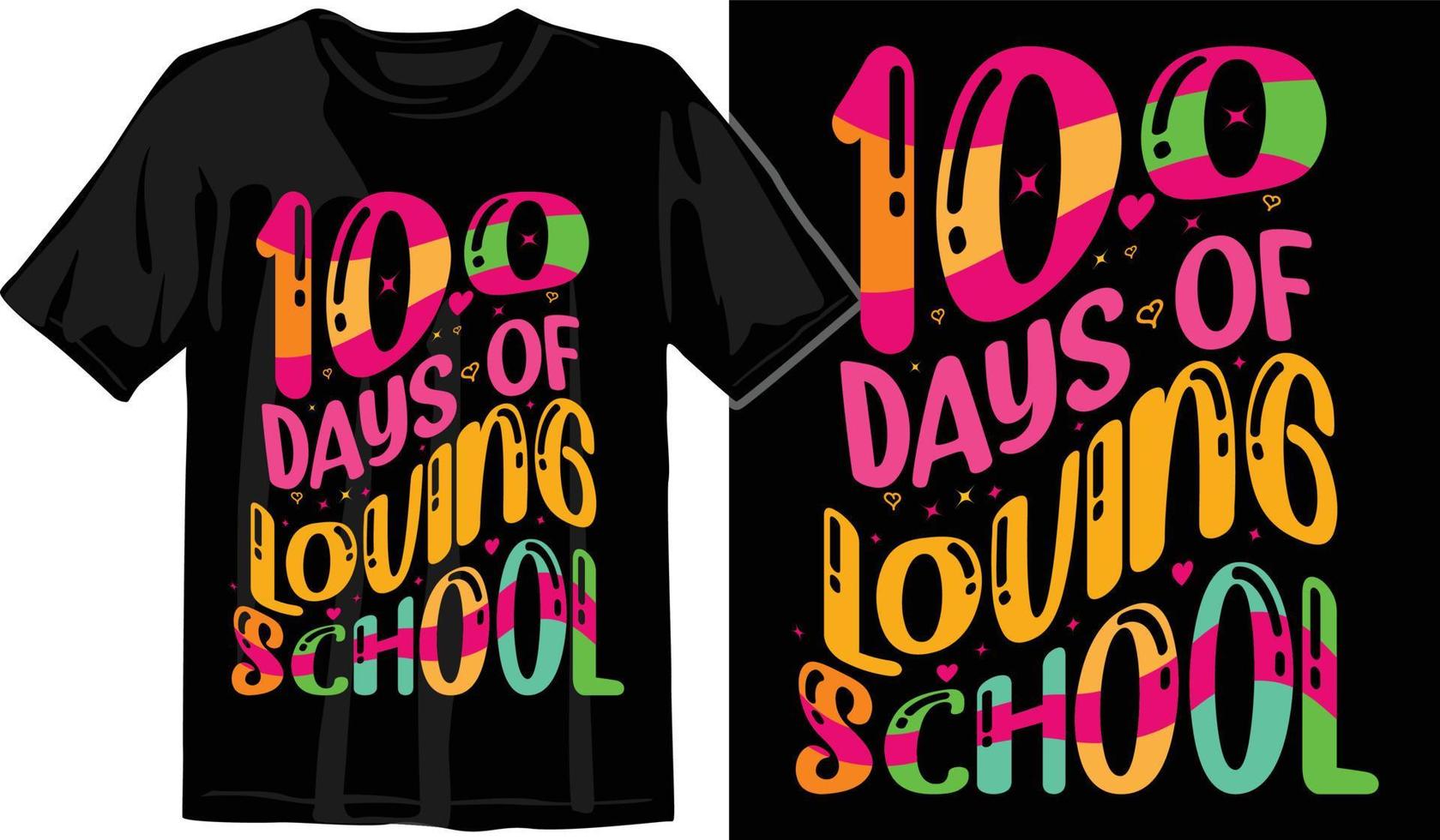 100 días de escuela, diseño de camiseta de cien días, camiseta de celebración de 100 días vector