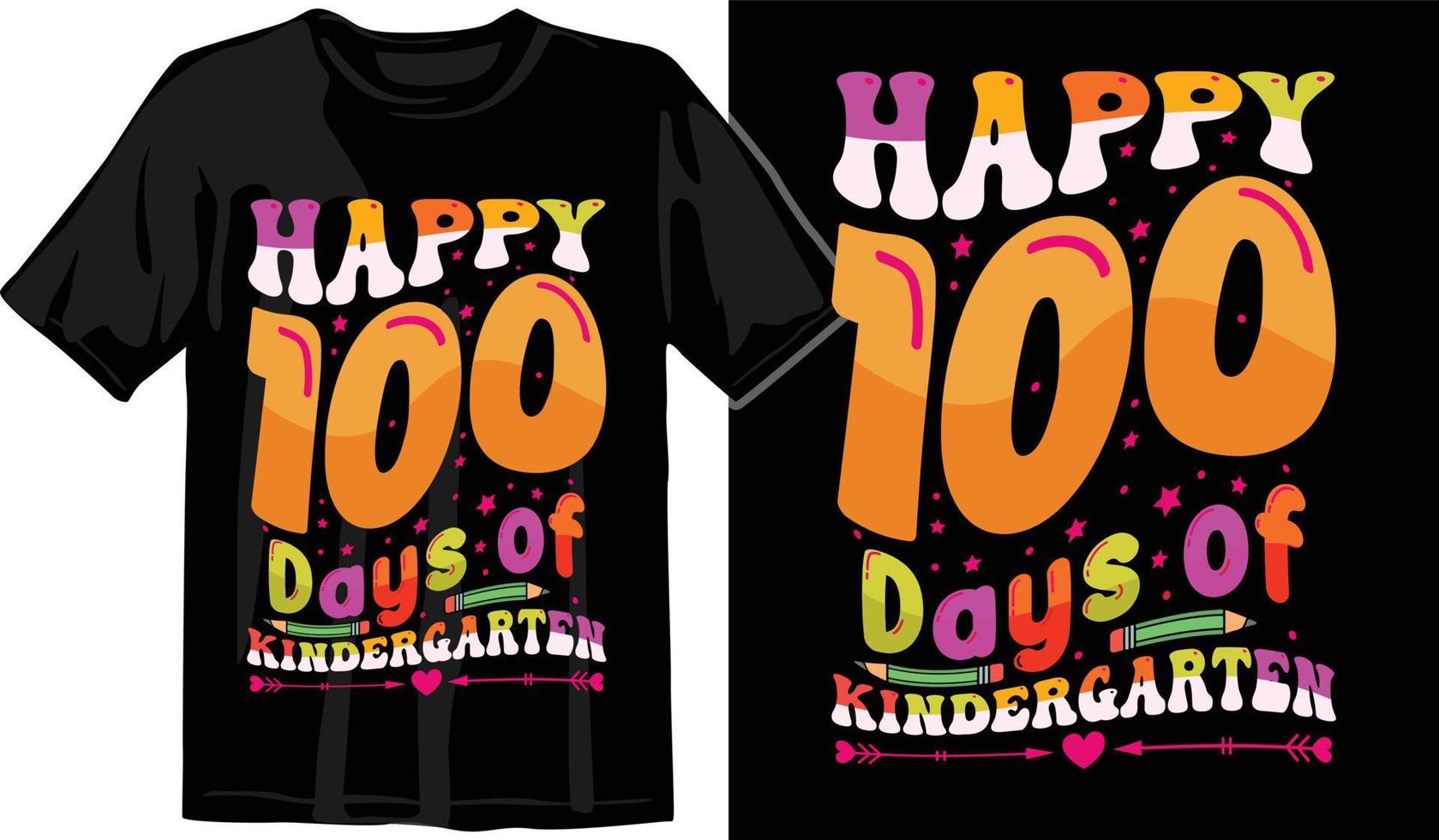 100 días de escuela, diseño de camiseta de cien días, camiseta de celebración de 100 días vector