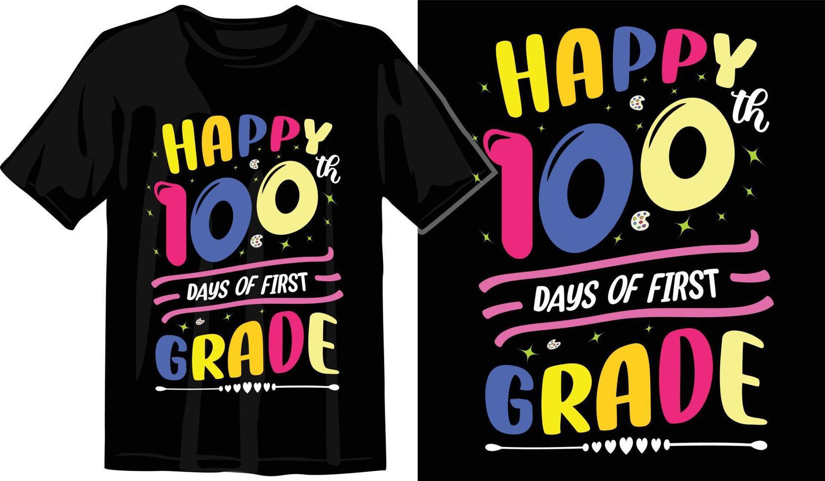 100th days of school, hundred days t shirt design, 100th days celebration t shirt vector