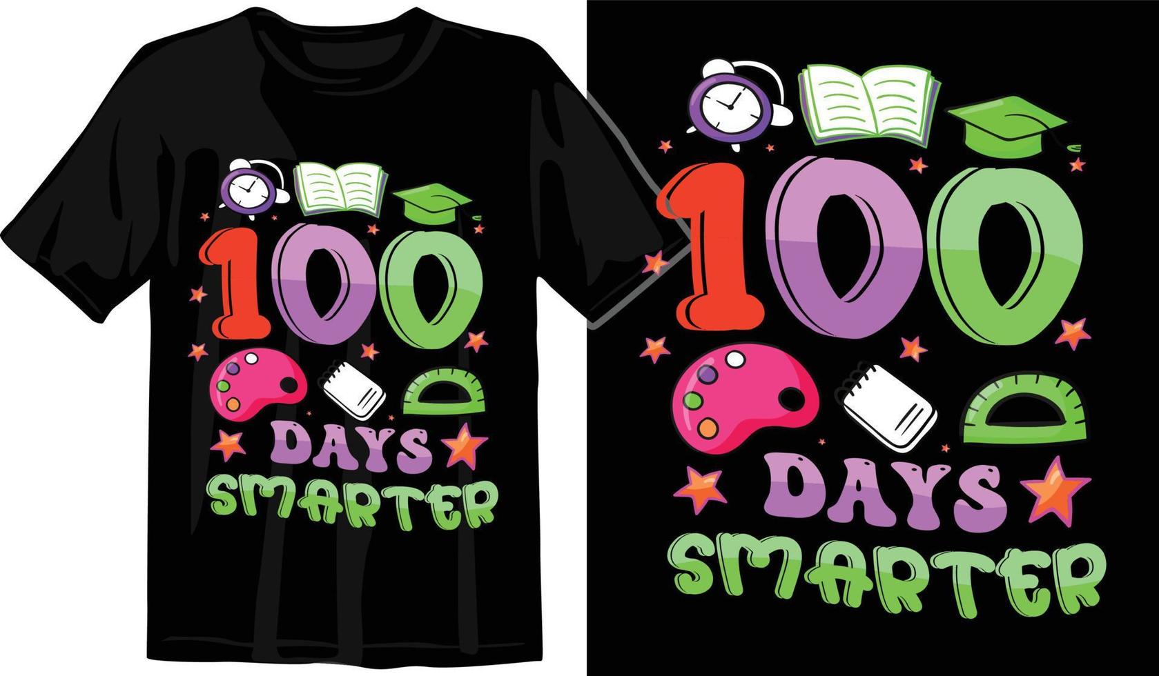 100 días de escuela, diseño de camiseta de cien días, camiseta de celebración de 100 días vector