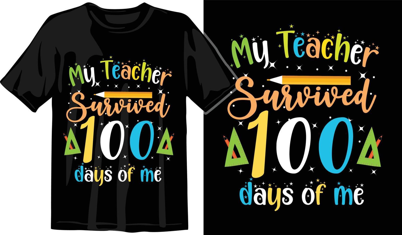 100 días de escuela, diseño de camiseta de cien días, camiseta de celebración de 100 días vector