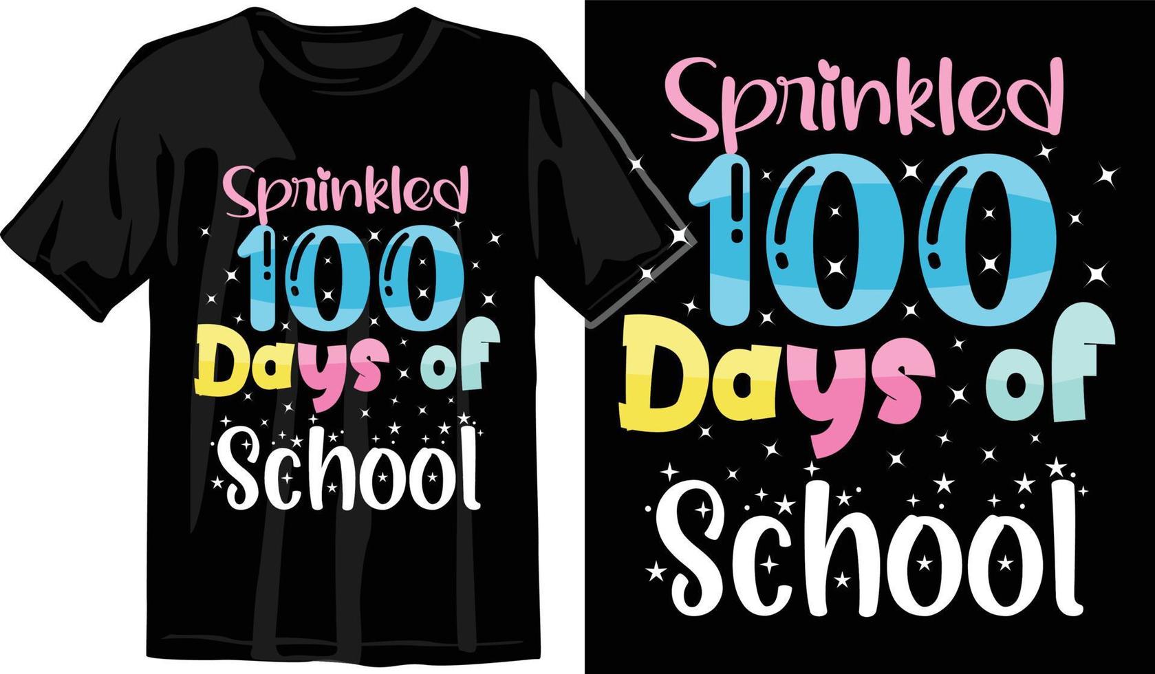 100 días de escuela, diseño de camiseta de cien días, camiseta de celebración de 100 días vector