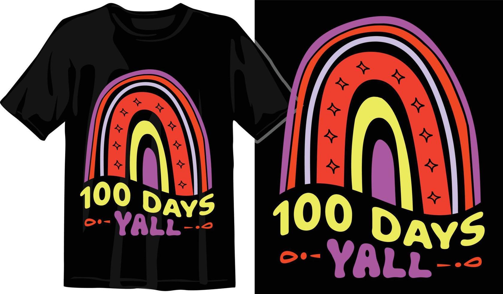 100 días de escuela, diseño de camiseta de cien días, camiseta de celebración de 100 días vector