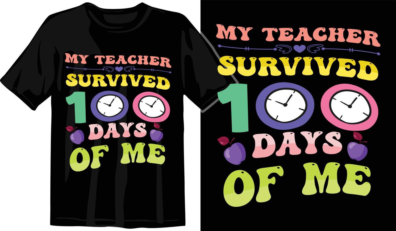 100 días de escuela, diseño de camiseta de cien días, camiseta de celebración de 100 días vector