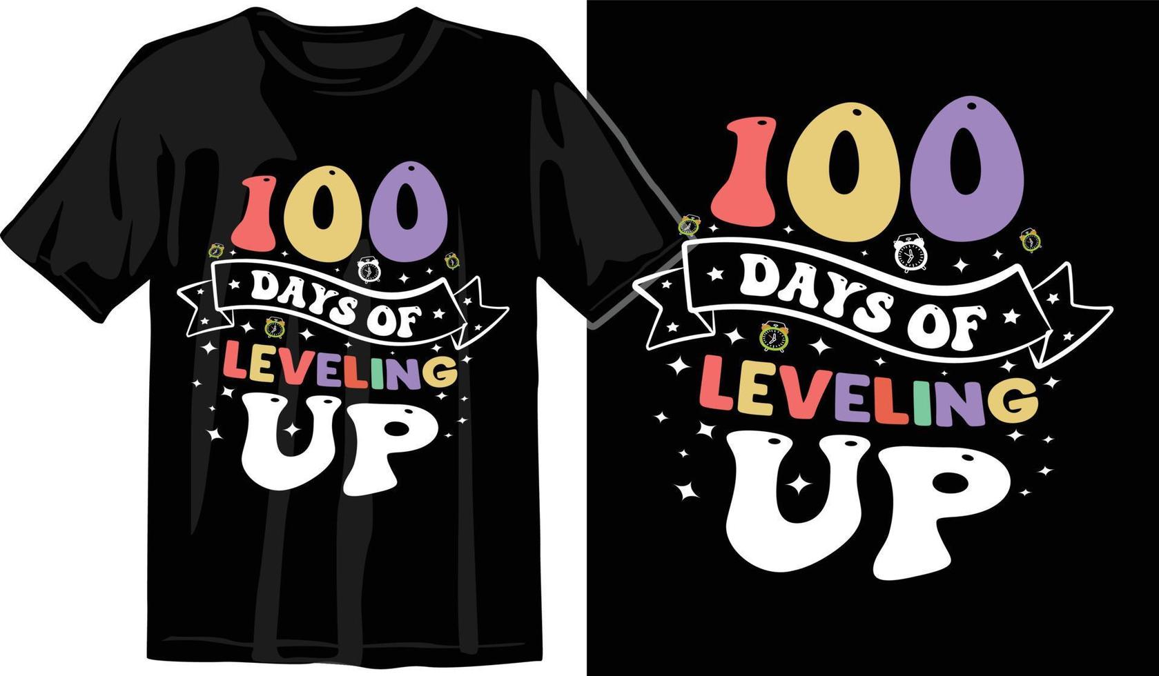 100 días de escuela, diseño de camiseta de cien días, camiseta de celebración de 100 días vector