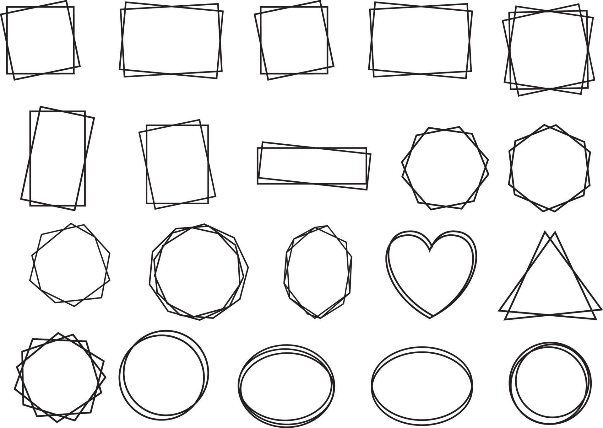 Double Frame SVG,Square Frame Bundle,Double Border,Rectangle,Circle