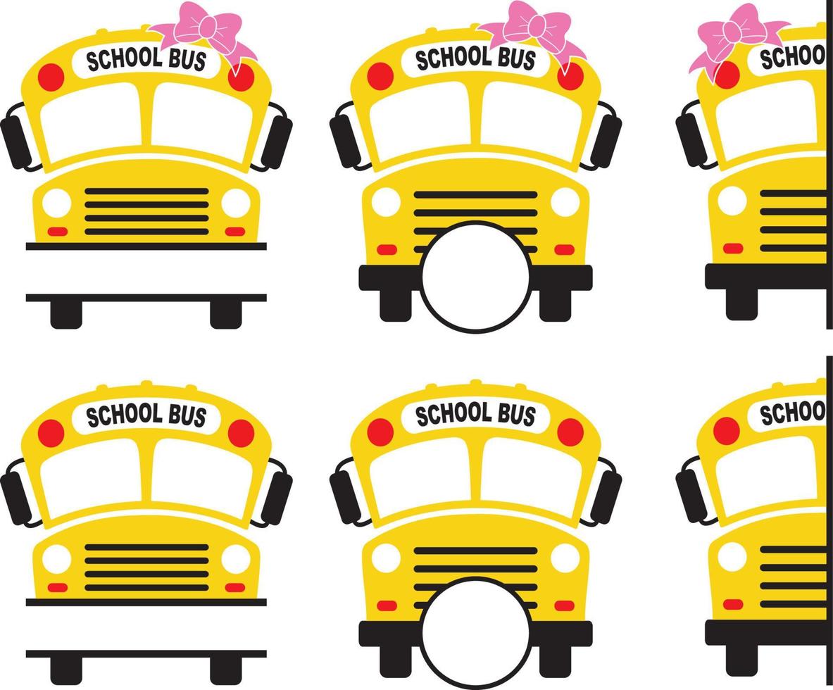 School Bus SVG, School Bus Monogram, Bus SVG, PNG, EPS, DXF vector