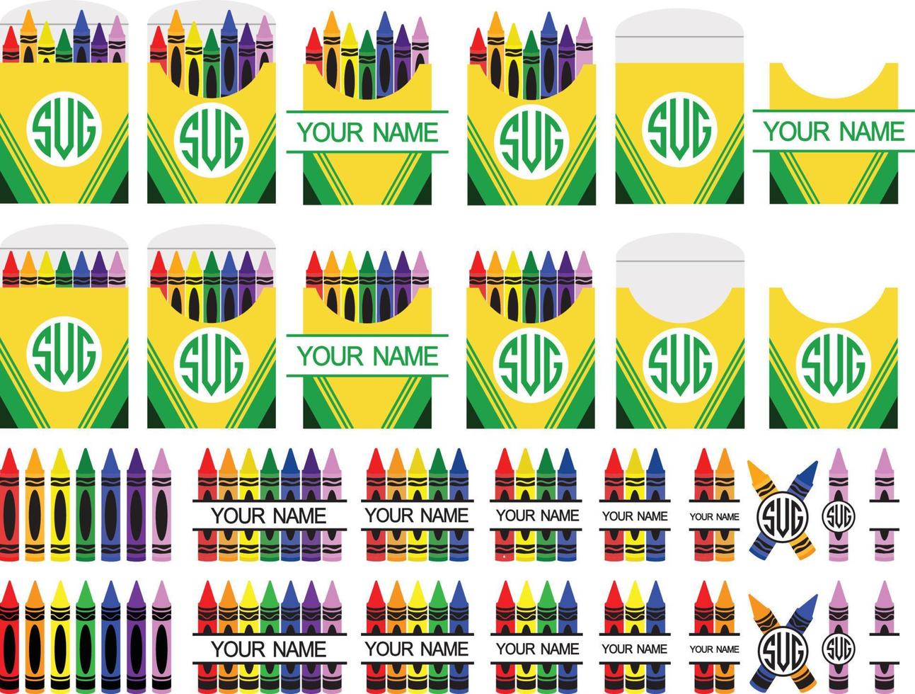 Crayon Svg, Crayon Label Svg, Pencil Svg, Crayon Split Monogram Svg, Crayon svg, Crayon Wrapper Svg, Crayon Cut File vector