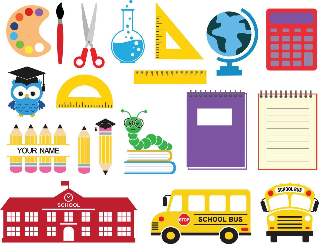 School SVG bundle, School Supplies SVG, Back To School Svg, Teacher Svg, 100 days of School svg, Kindergarten Svg, Png, Eps, Dxf. vector