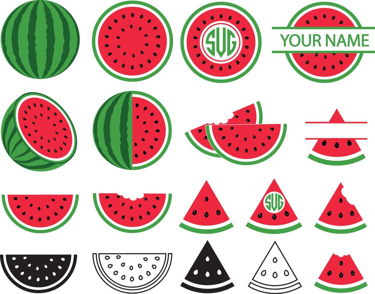 Watermelon SVG Bundle, Hello Summer SVG, Porch Sign SVG, Digital Download, Cricut, Silhouette vector