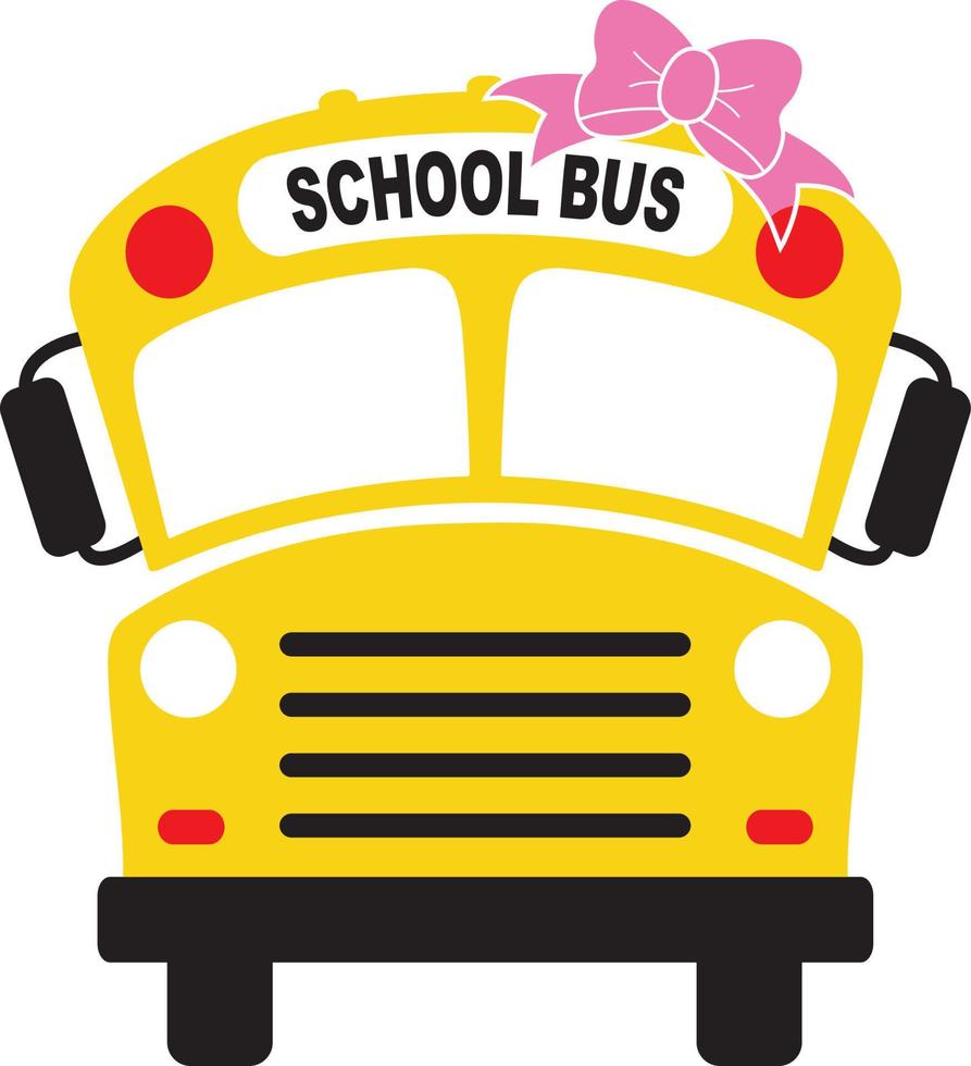 School Bus with Bow SVG, School Bus Svg, Bus Driver Svg Files, Back To School Svg, Cut Files For Cricut, Silhouette, Png, Dxf vector