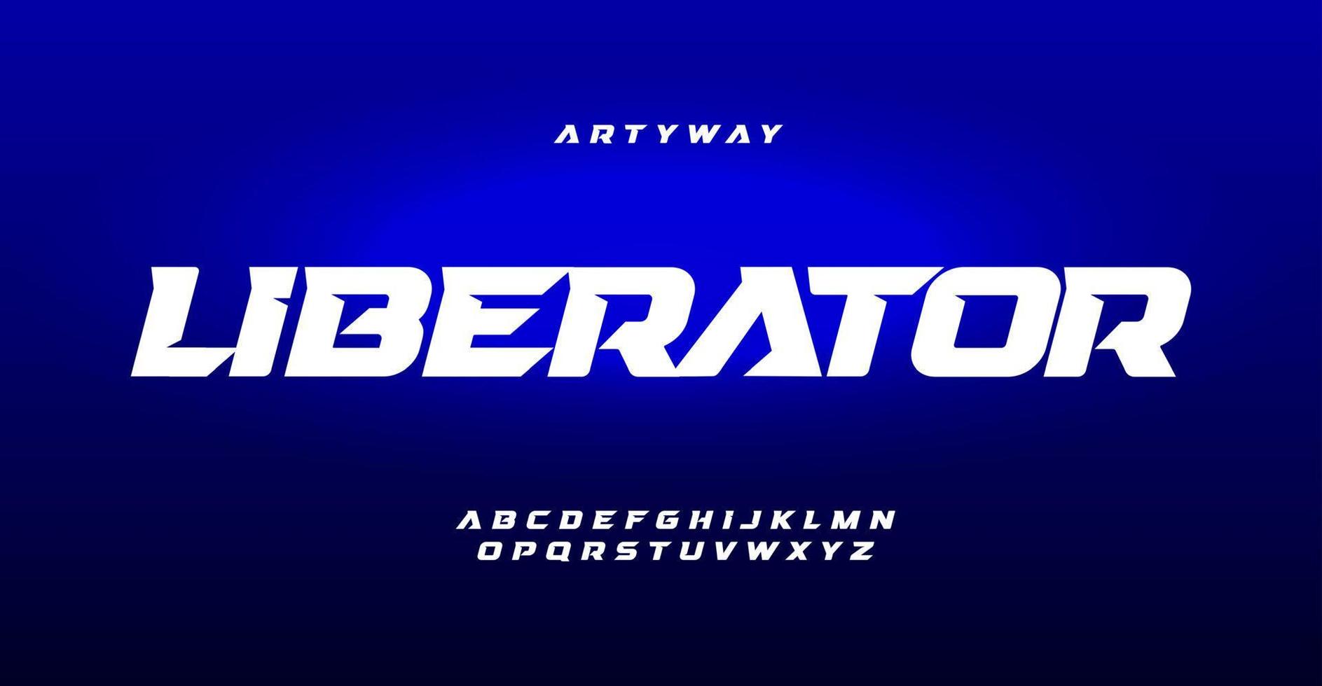 Racing font alphabet letters with wind effect. Modern sport logo