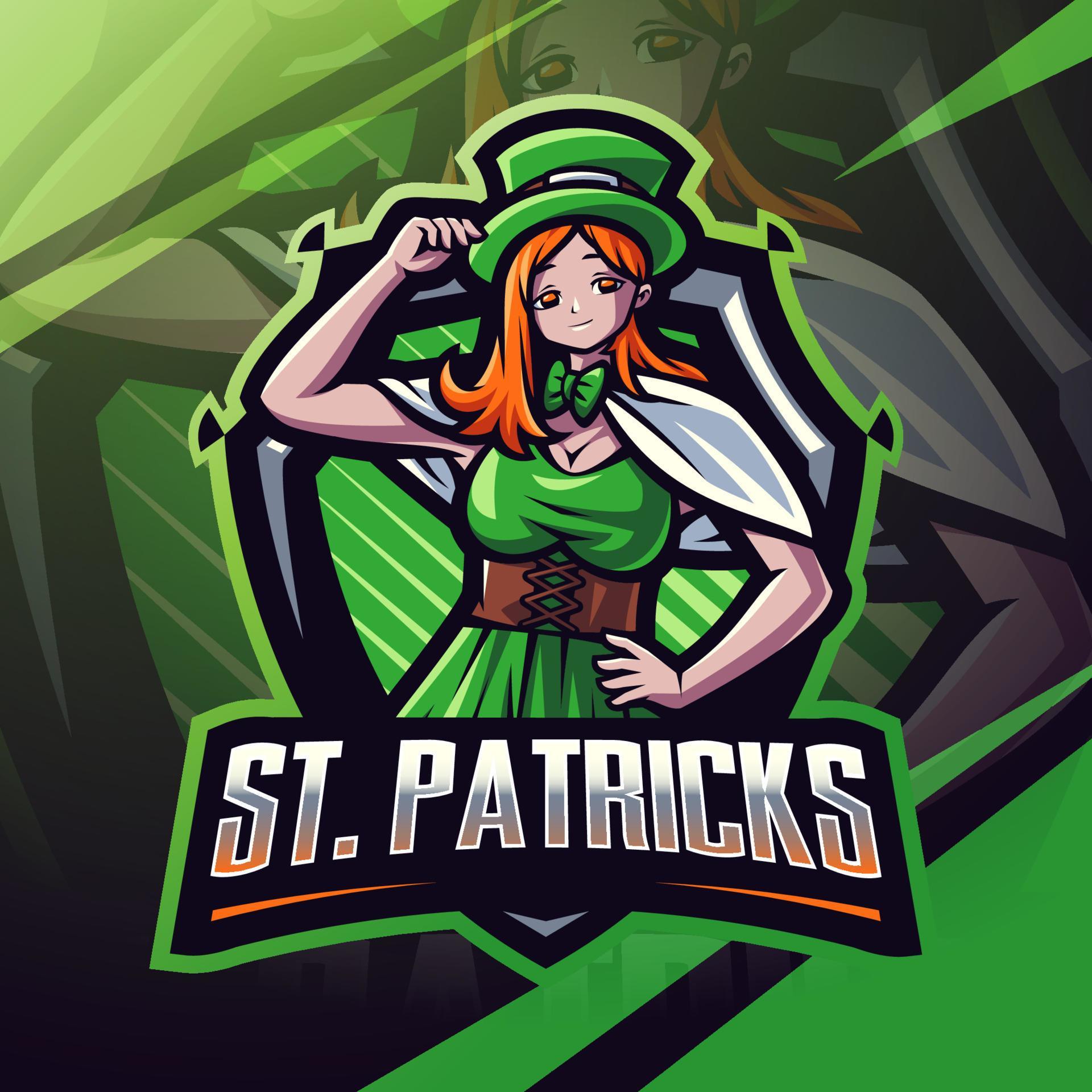 Leprechaun girls esport mascot logo design 20399195 Vector Art at Vecteezy