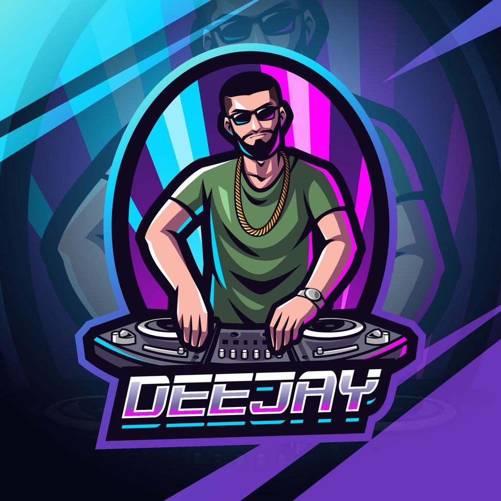 Disc Jockey esport mascot logo design vector