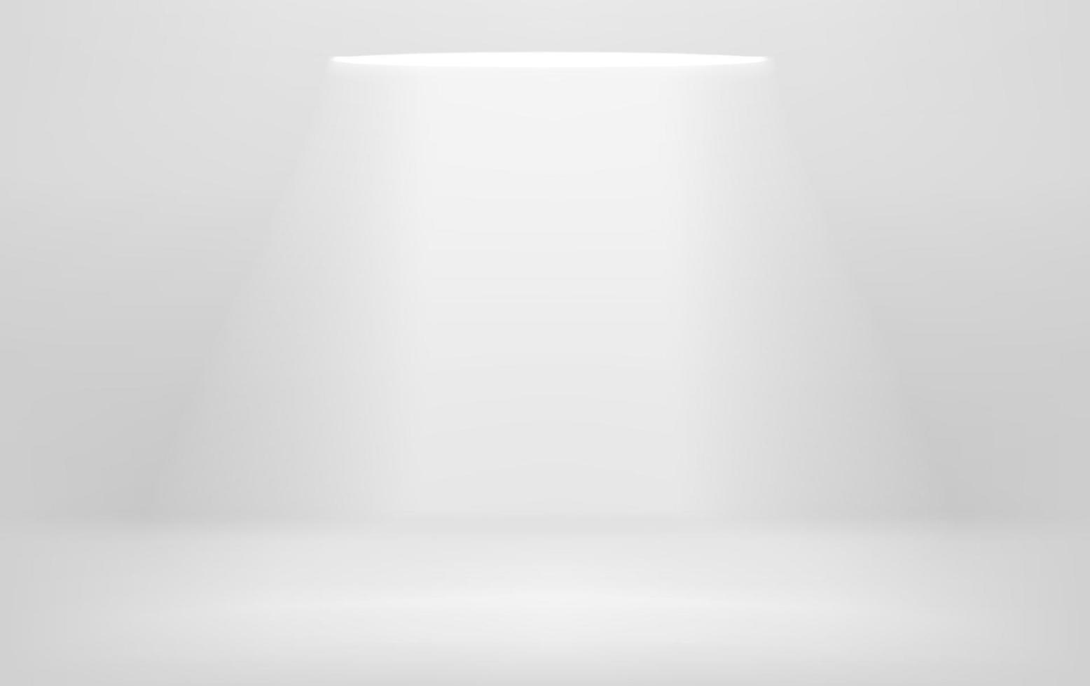 Illuminated bright room with top light. Realistic vector illustration