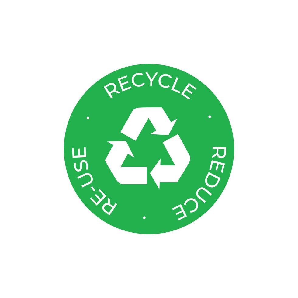 Recycle, reuse, reduce green vector icon