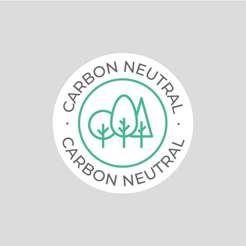 Carbon Neutral label vector icon