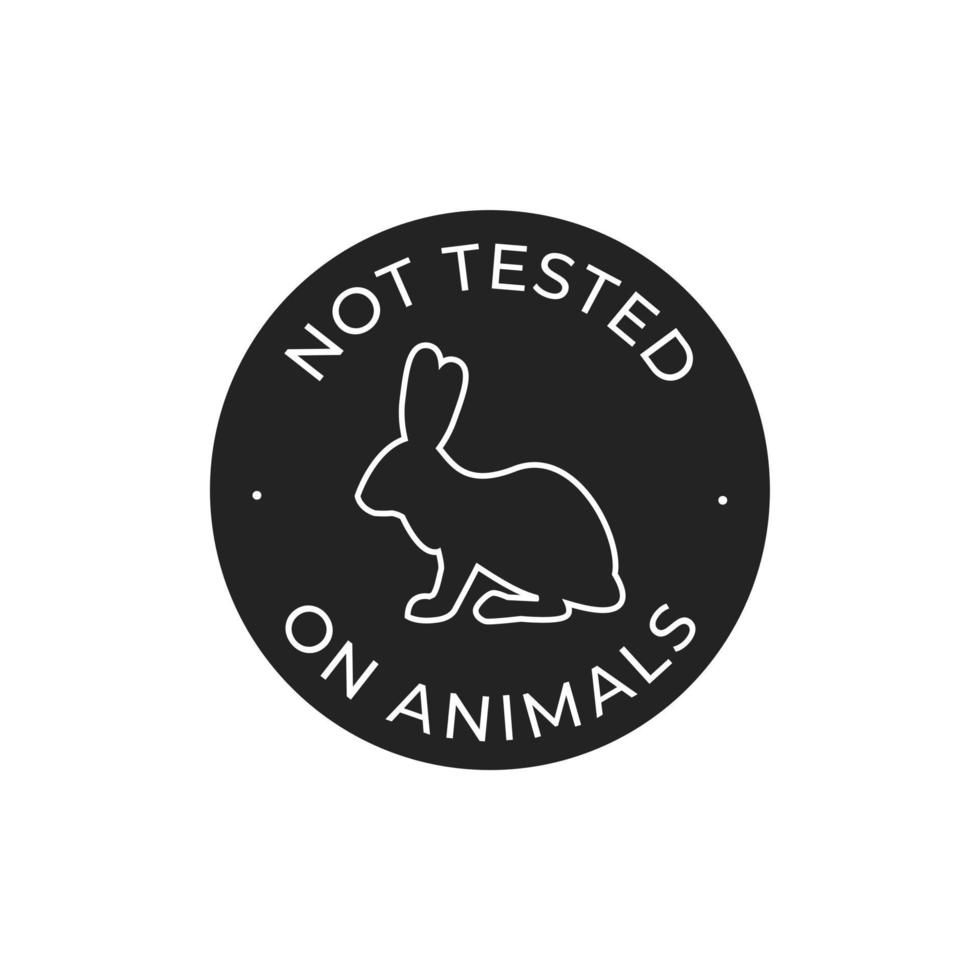 Cruelty free and vegan vector icon. Black and white