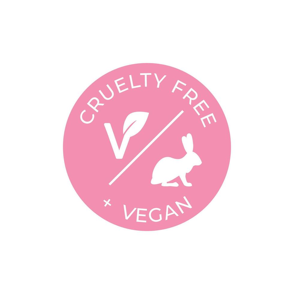 crueldad gratis y vegano vector icono. rosado etiqueta