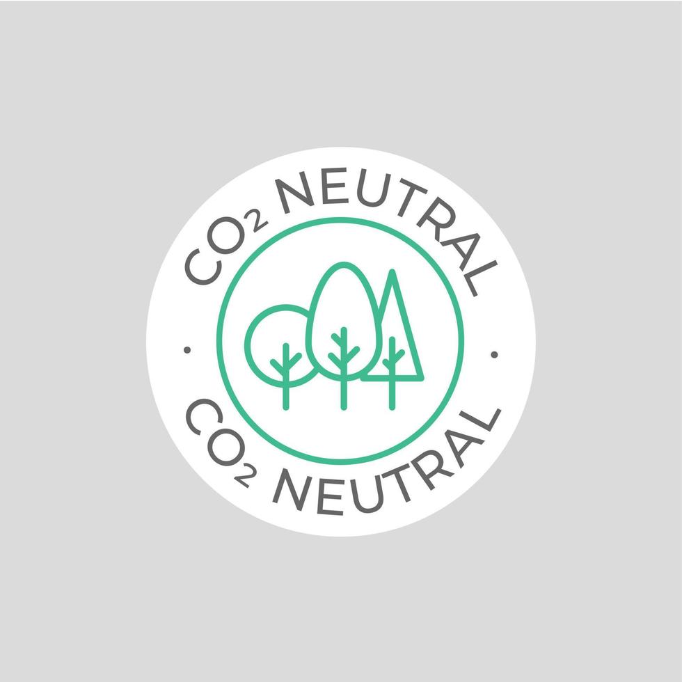 Carbon Neutral label vector icon