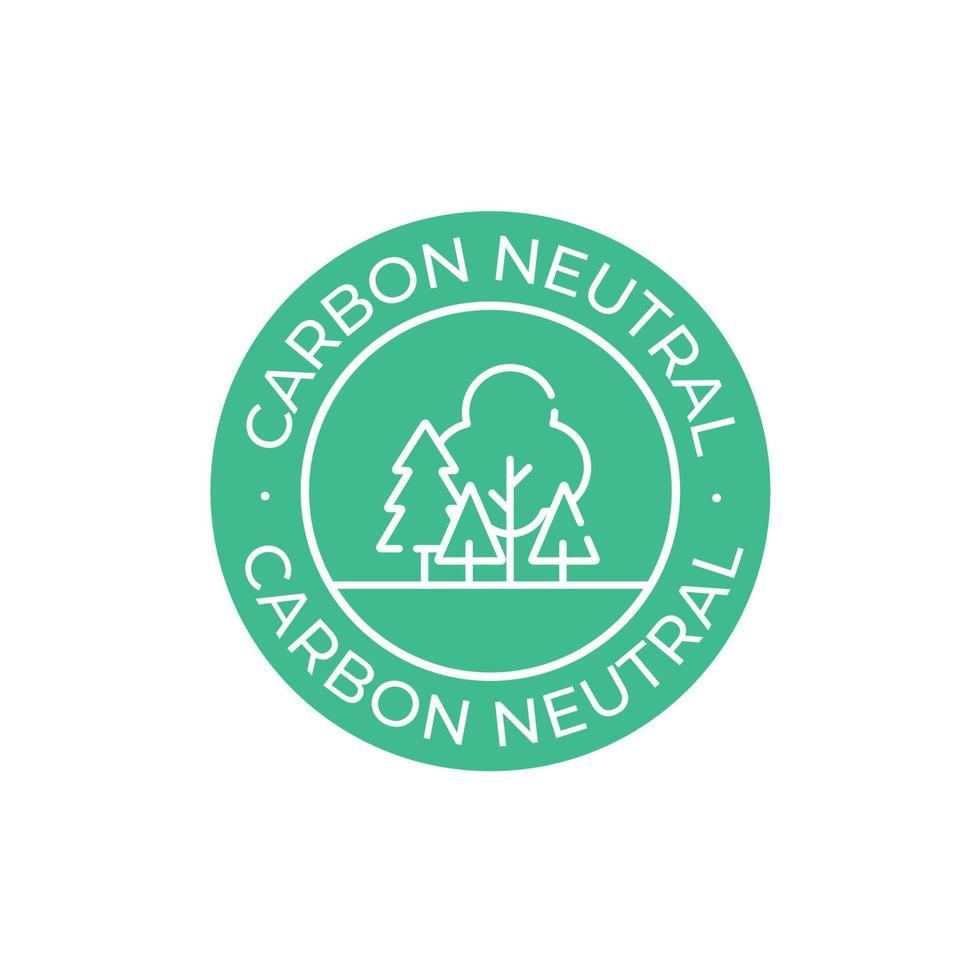 Carbon Neutral label vector icon