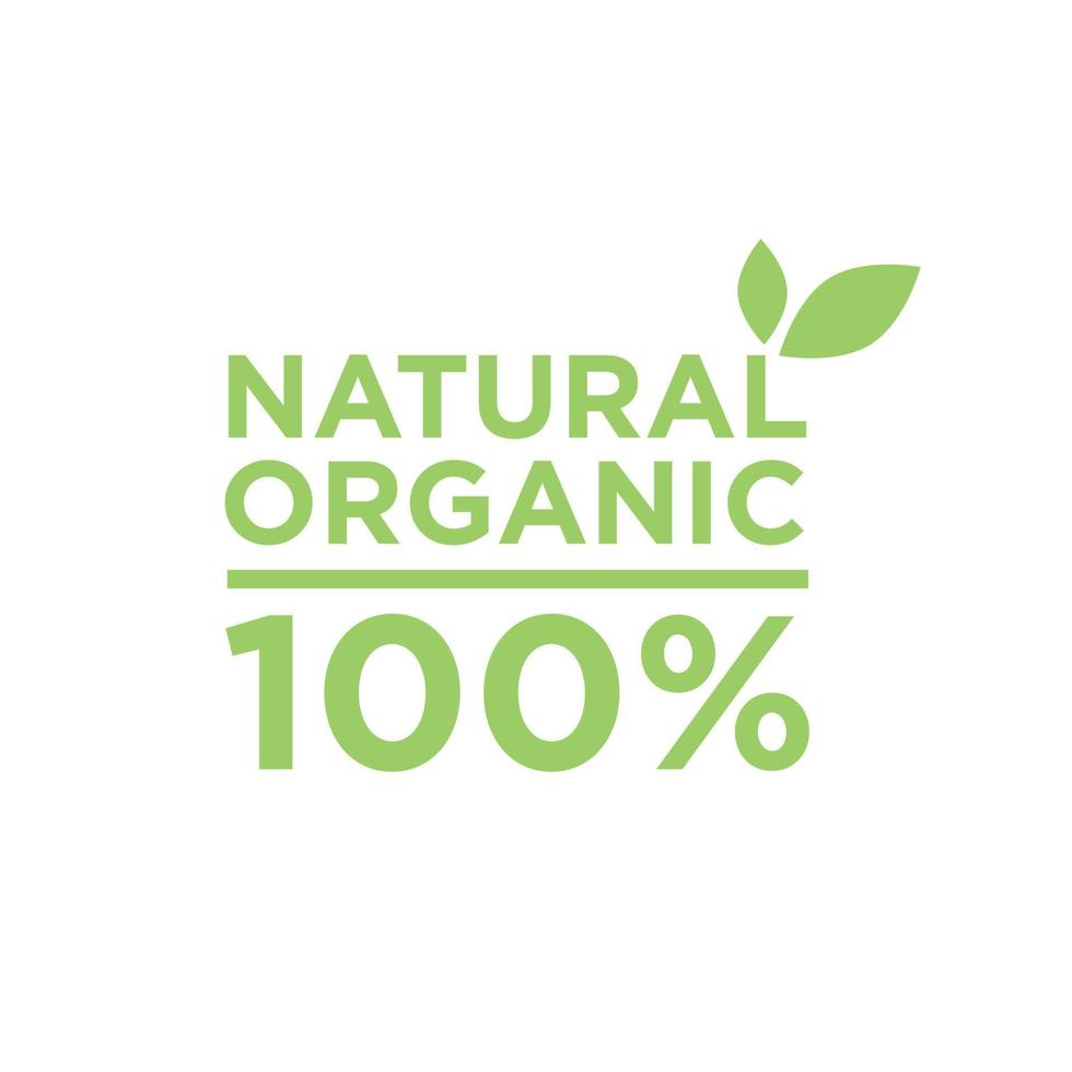 100 natural orgánico vector logo diseño