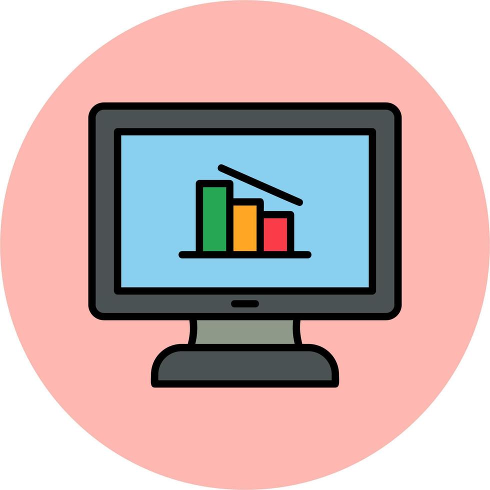 Online Data Analytics Vector Icon