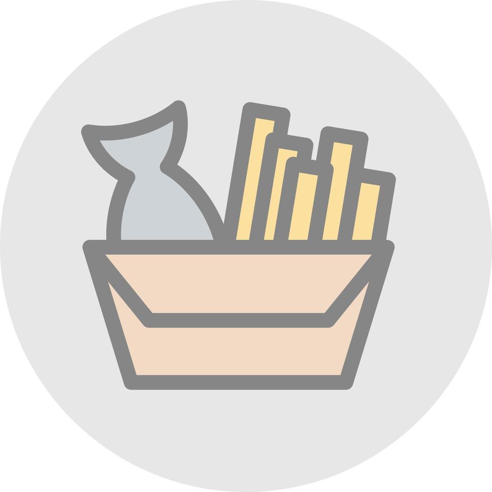 Fish And Chips Vector Icon Design