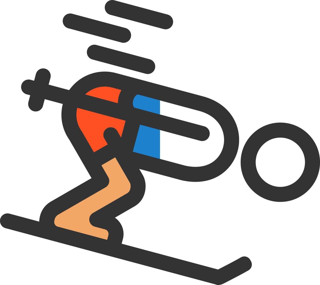 Skiing Vector Icon Design