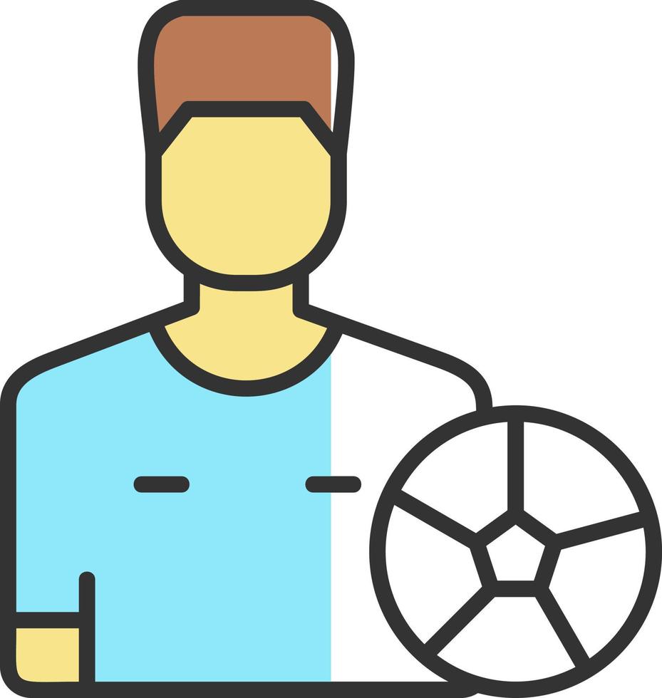 diseño de icono de vector de jugador de fútbol