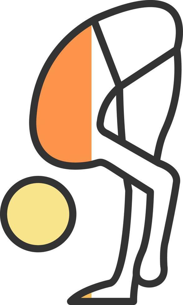 Forward Bend Pose Vector Icon Design