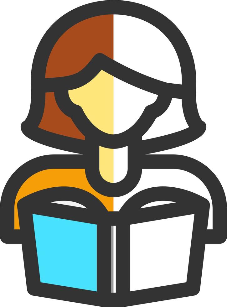 Woman Reading Vector Icon Design