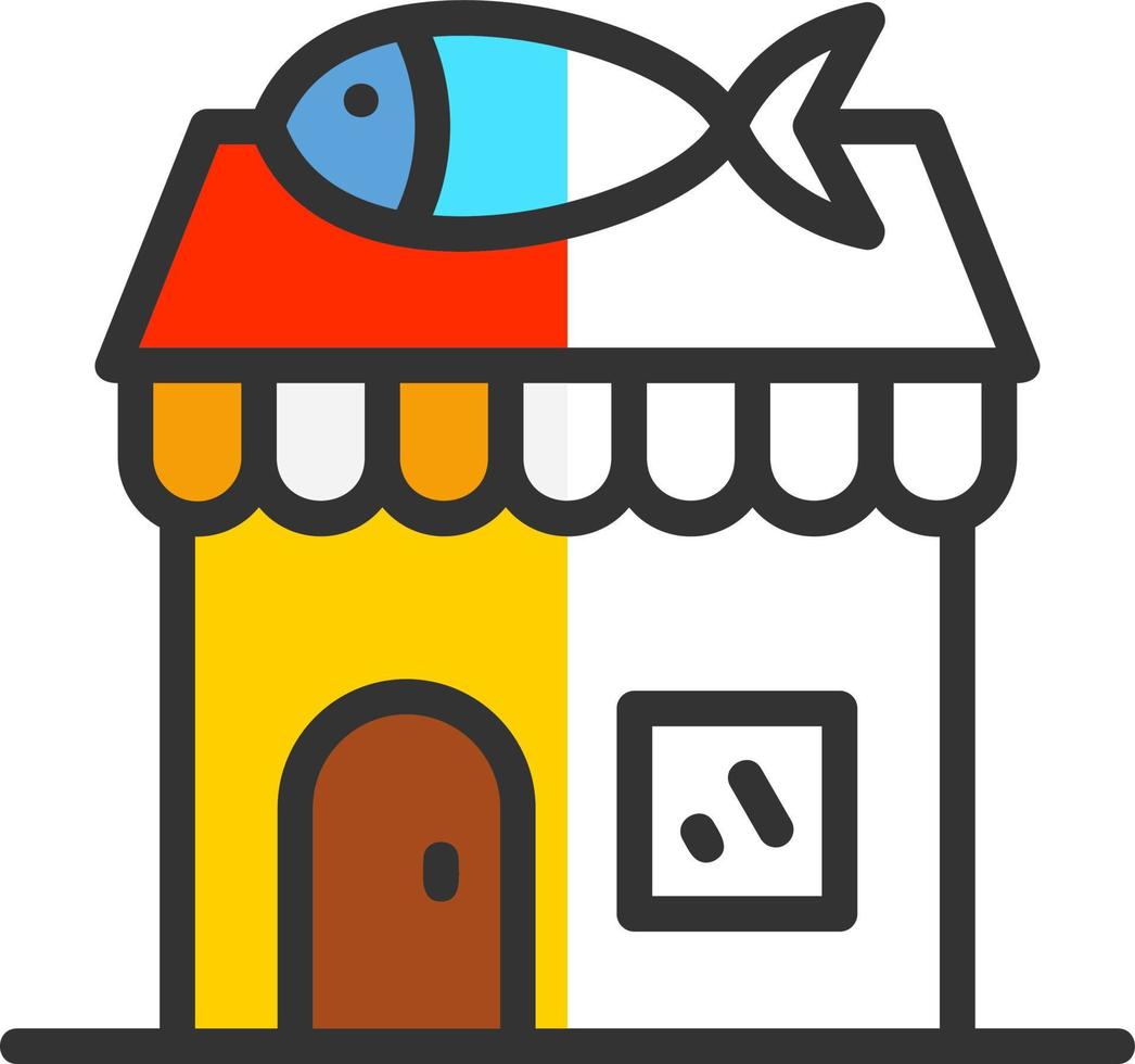 Fish Shop Vector Icon Design