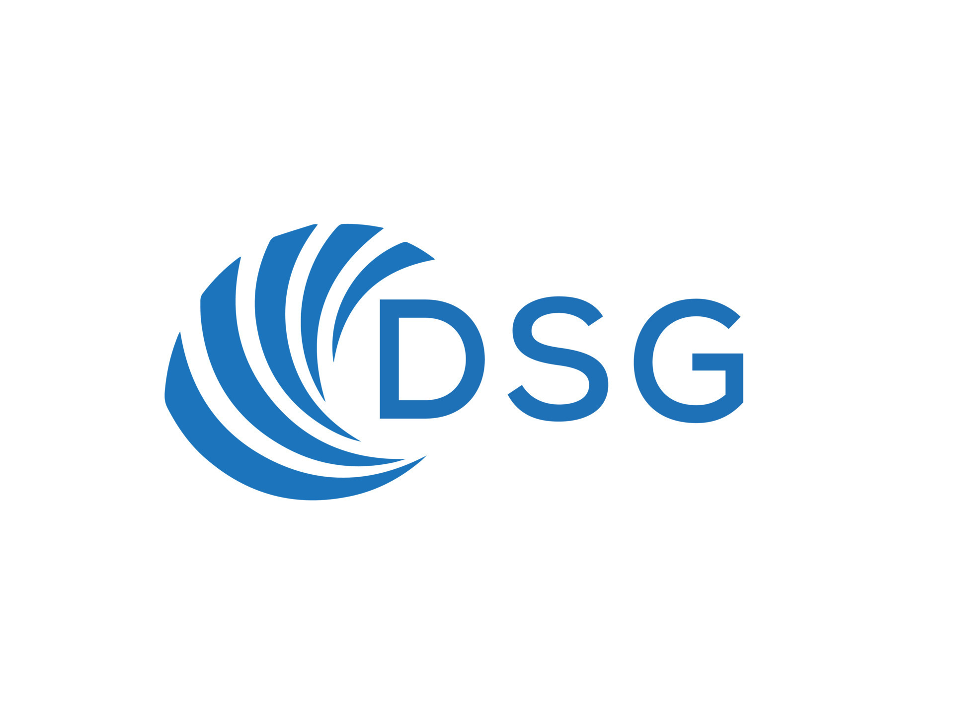DSG letter logo design on white background. DSG creative circle letter