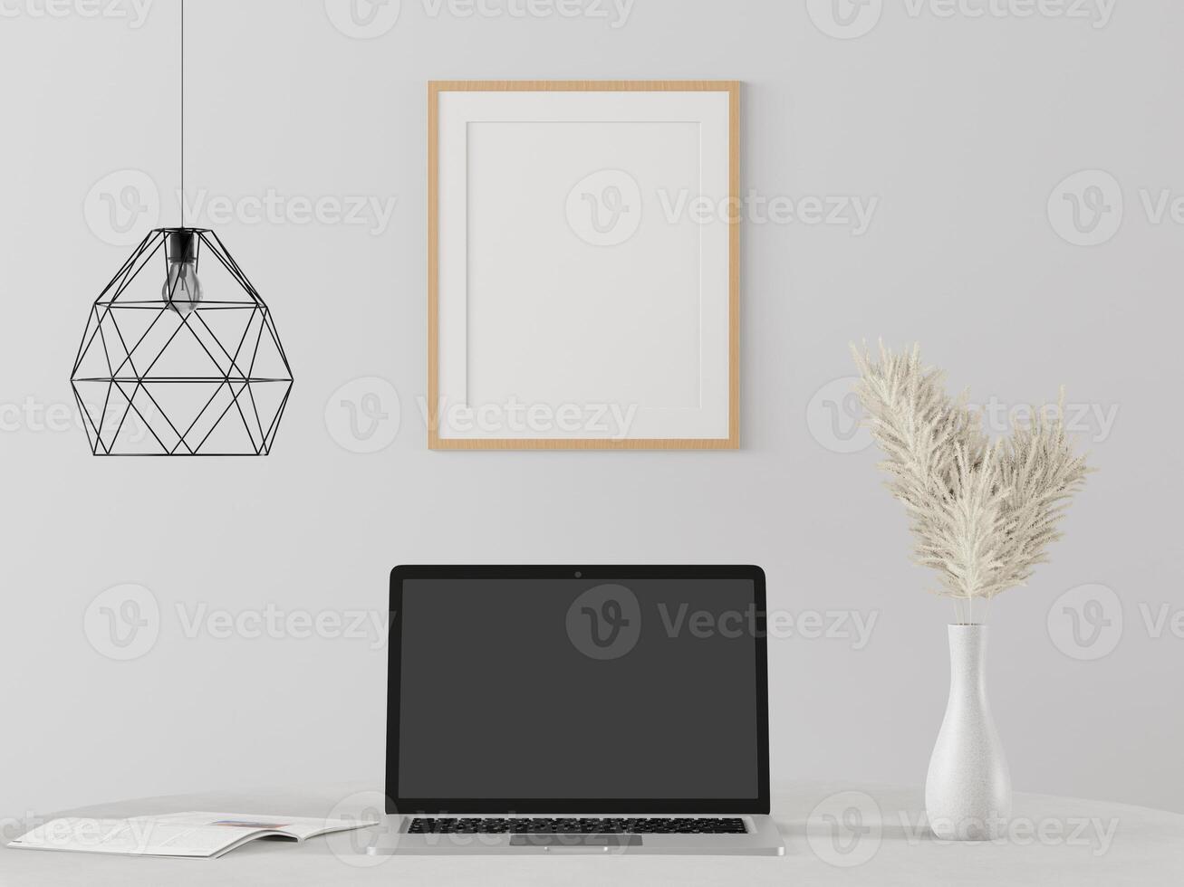 Blank Laptop with decoration photo