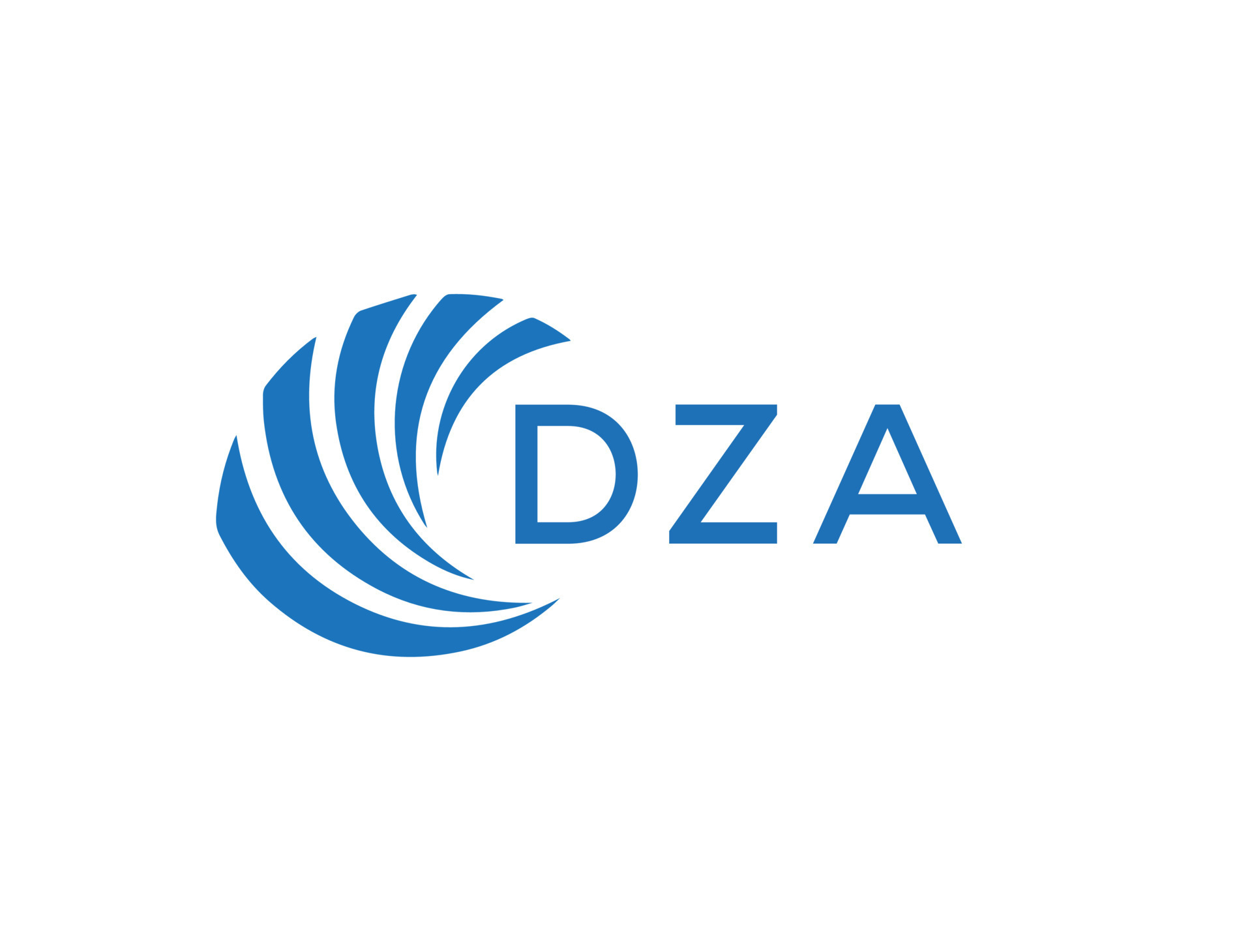 DZA letter logo design on white background. DZA creative circle letter