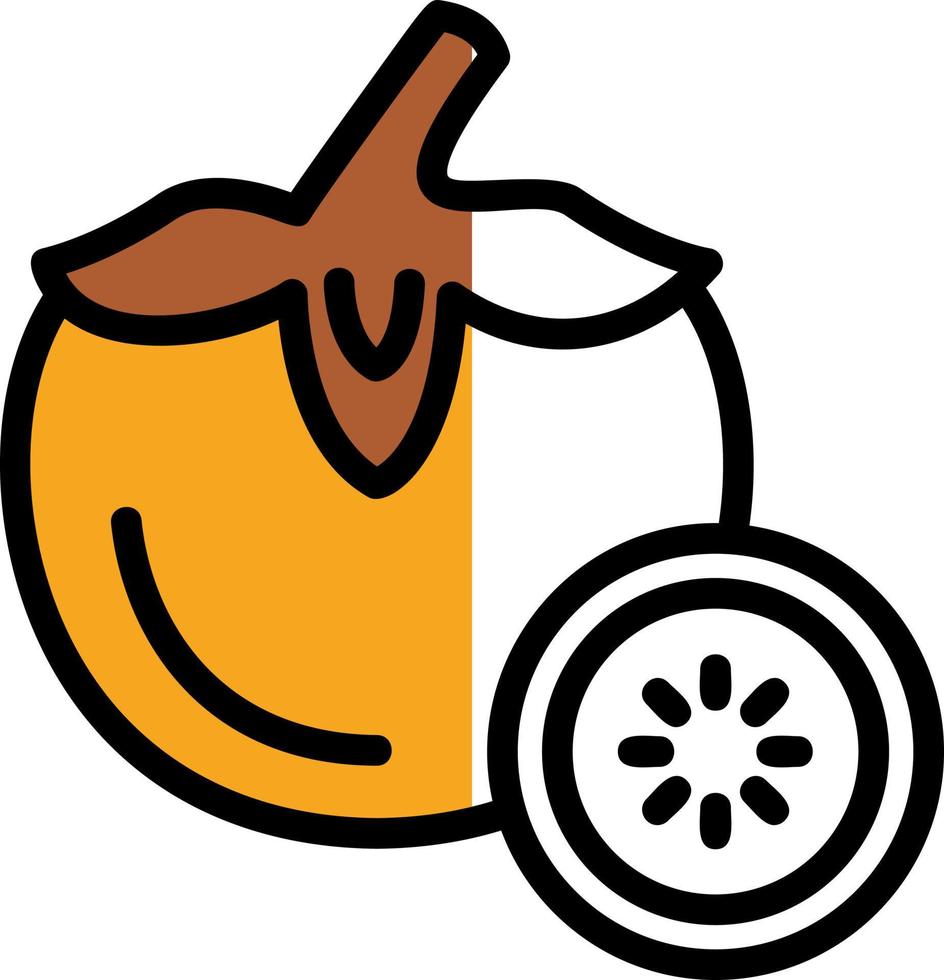 Persimmon Vector Icon Design